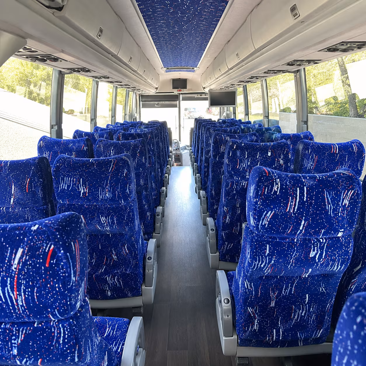 worcester charter bus rental interior