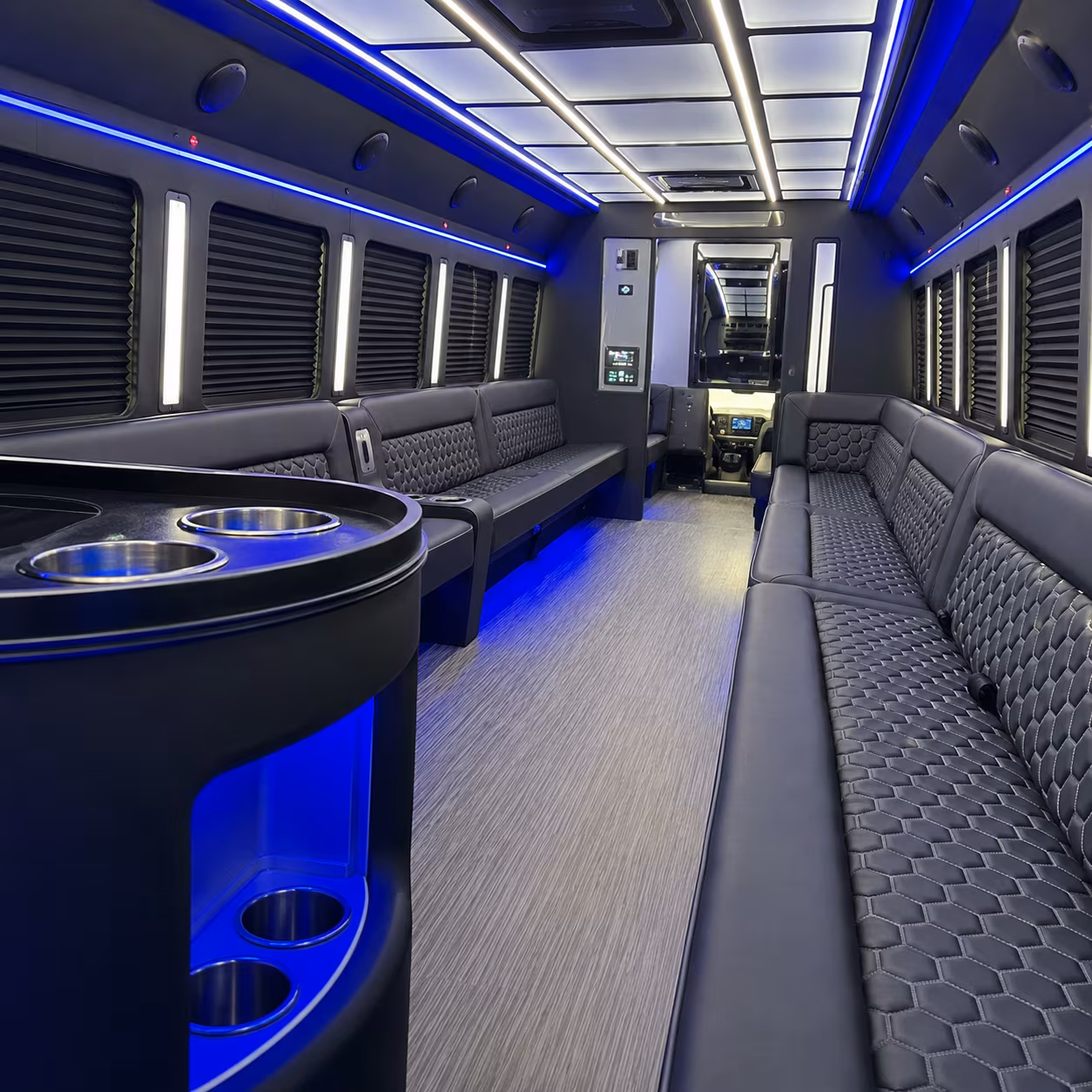 worcester party bus rental interior